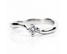 Невероятен Годежен Пръстен 18К Бяло Злато с Диамант   Bloom Jewellery